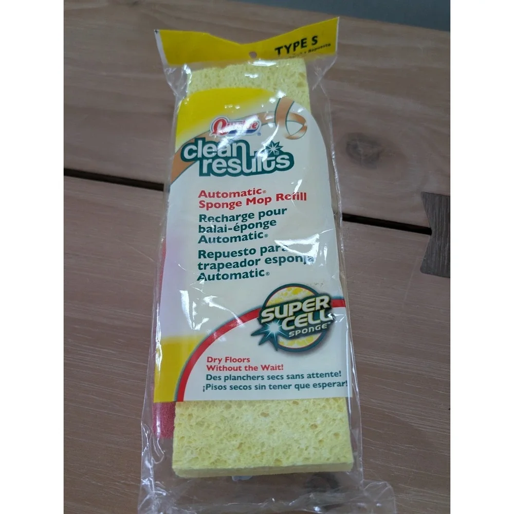 NEW Quickie Clean Results Automatic Sponge Mop Refill Dry Shine Type S‎